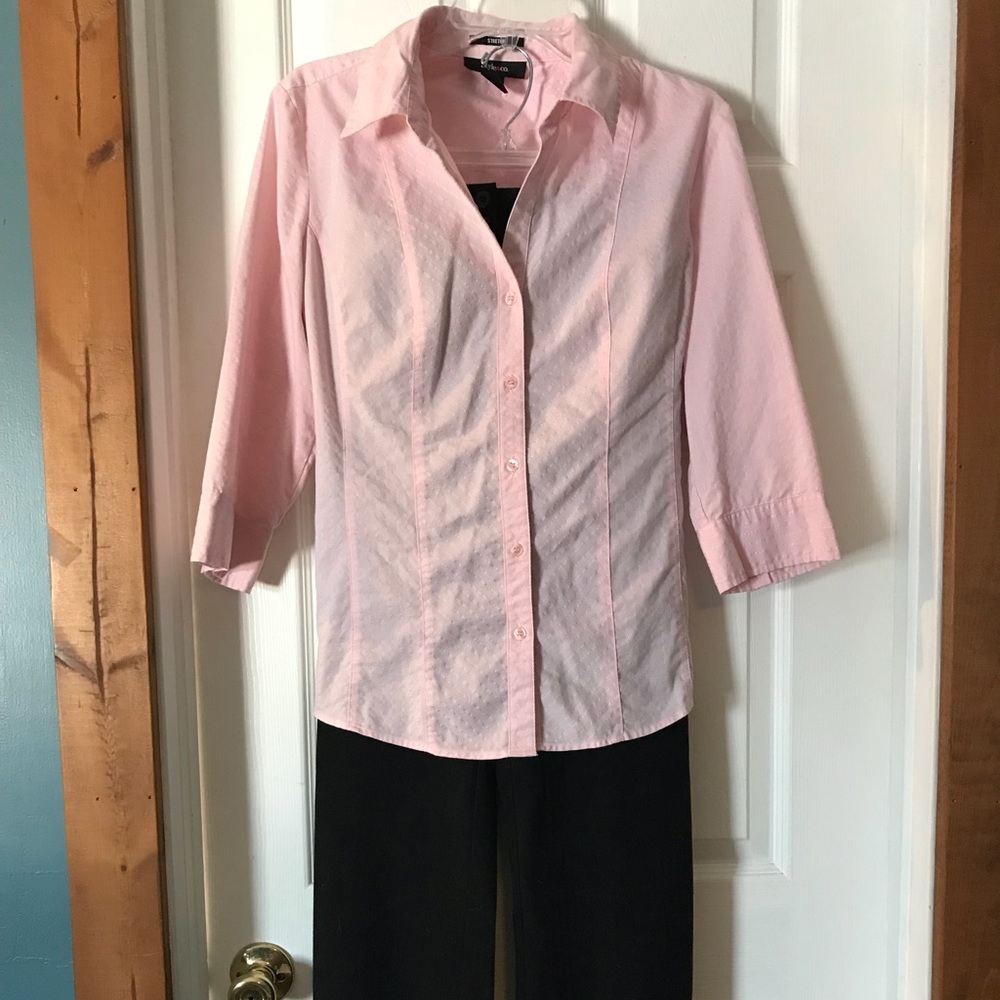 Business Casual Pink Blouse and Pants